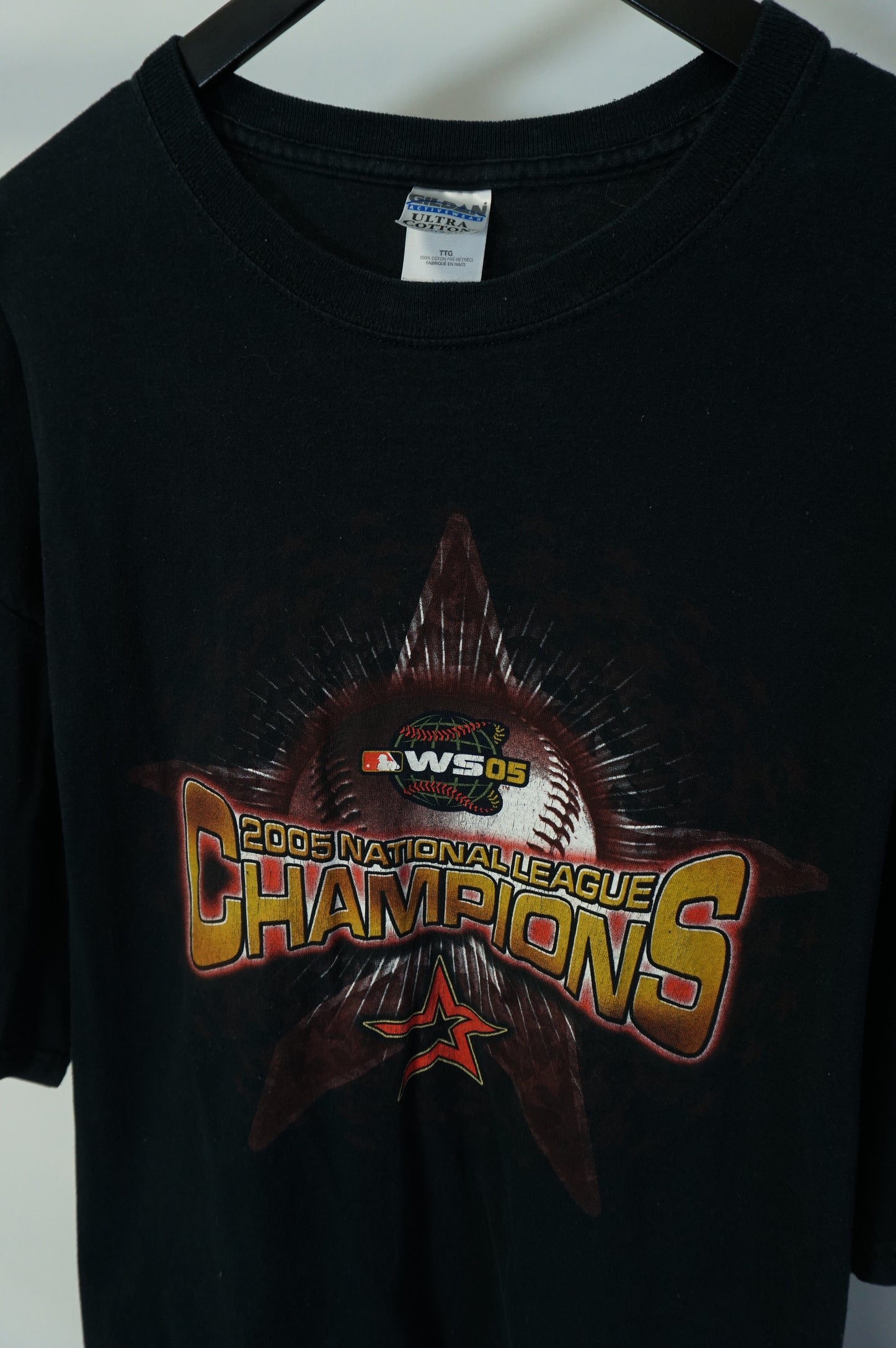 (XXL) 2005 Houston Astros National League Champs Vintage T-Shirt