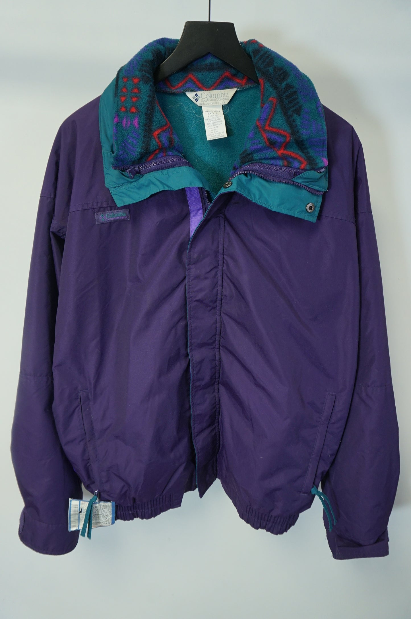 (L) Vintage 90s Columbia Bugaboo 2 in 1 Fresh Prince Ski Fleece Jacket Interior