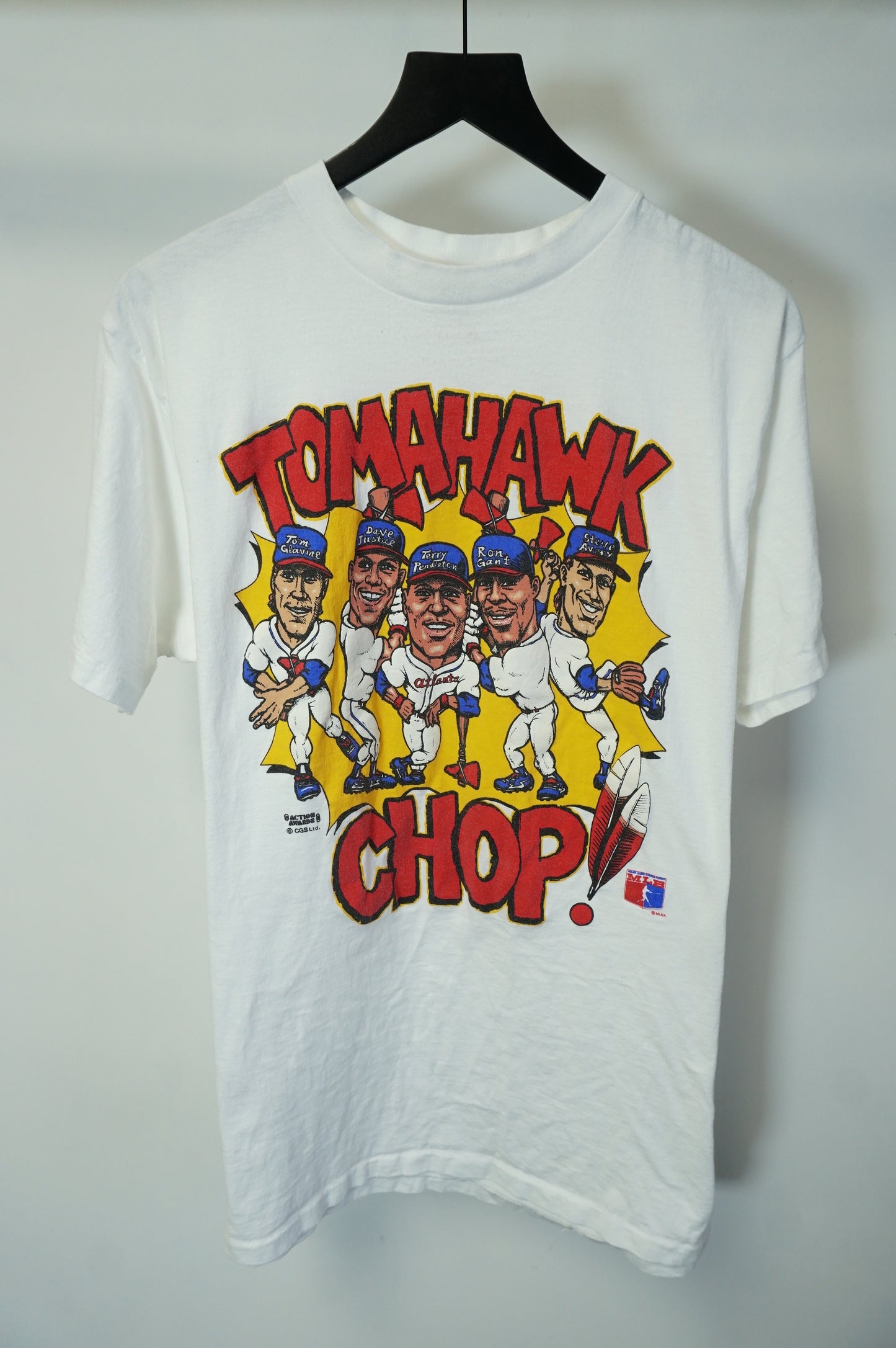 (L) Vintage 90s Atlanta Braves Tomahawk Chop Caricature T-Shirt