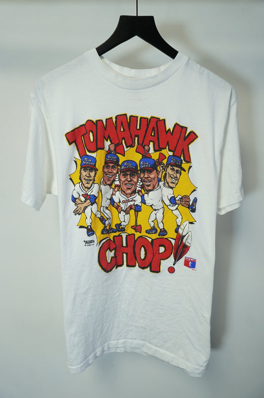 (L) Vintage 90s Atlanta Braves Tomahawk Chop Caricature T-Shirt