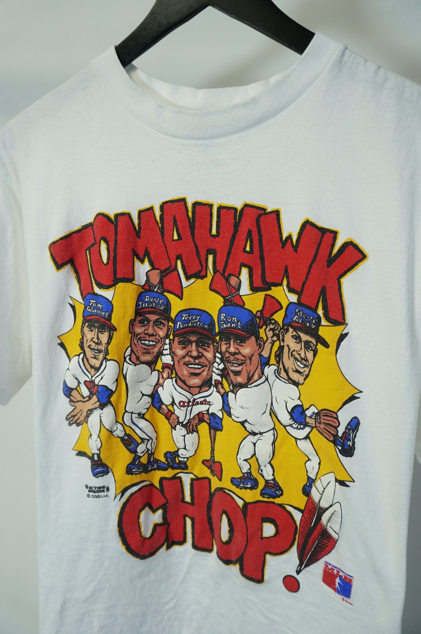 (L) Vintage 90s Atlanta Braves Tomahawk Chop Caricature T-Shirt