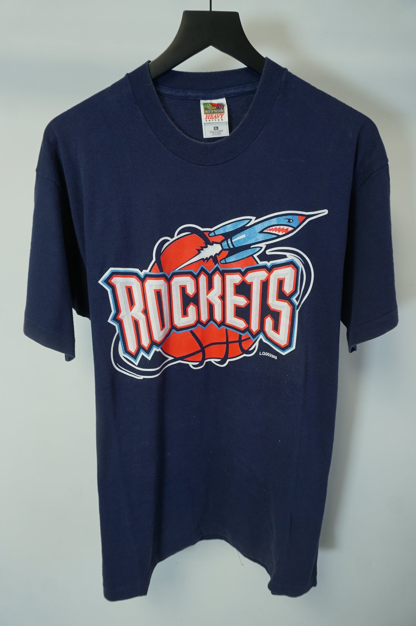 (L) Vintage 90s Houston Rockets Single Stitch Big Logo T-Shirt