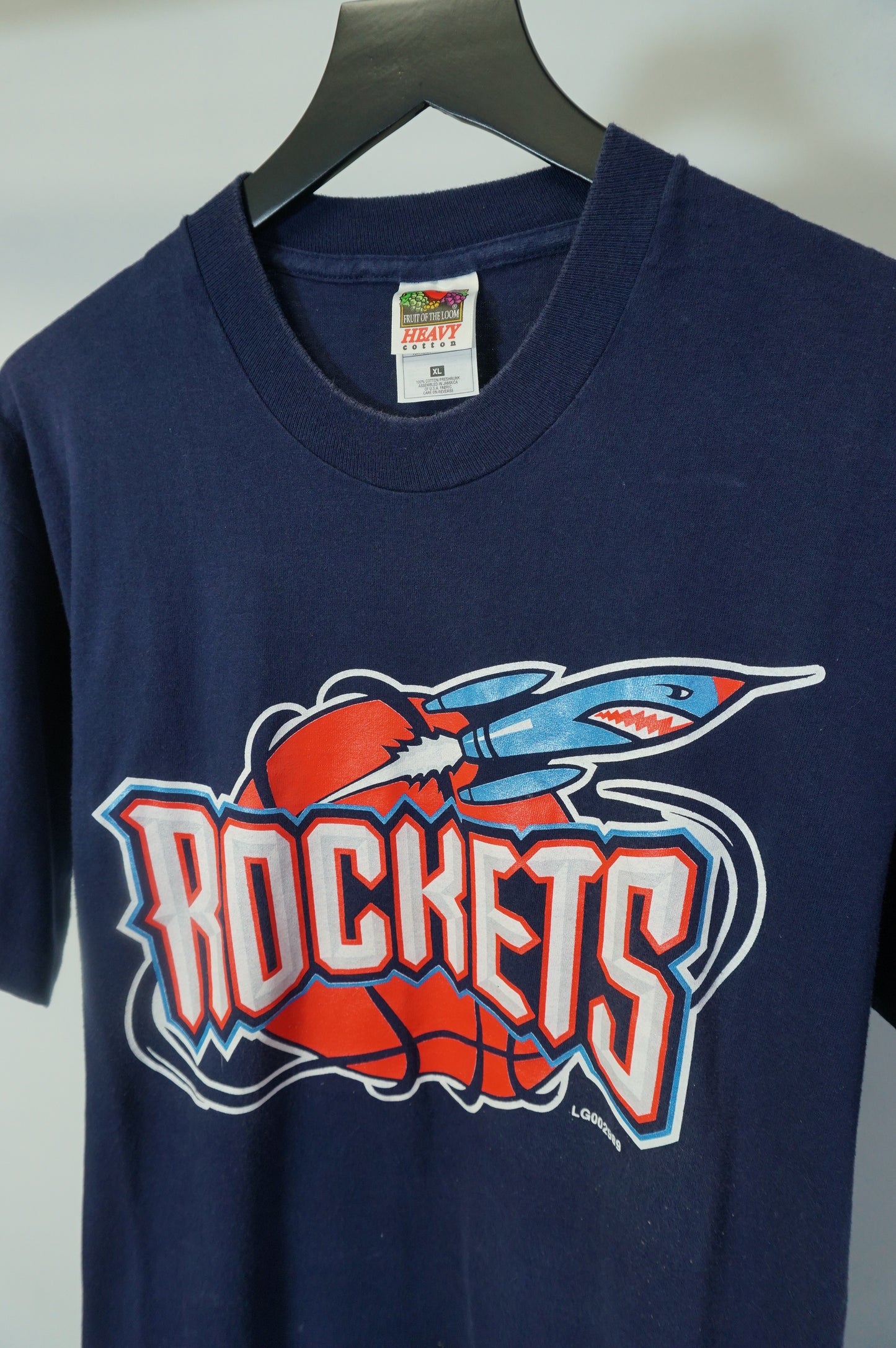 (L) Vintage 90s Houston Rockets Single Stitch Big Logo T-Shirt