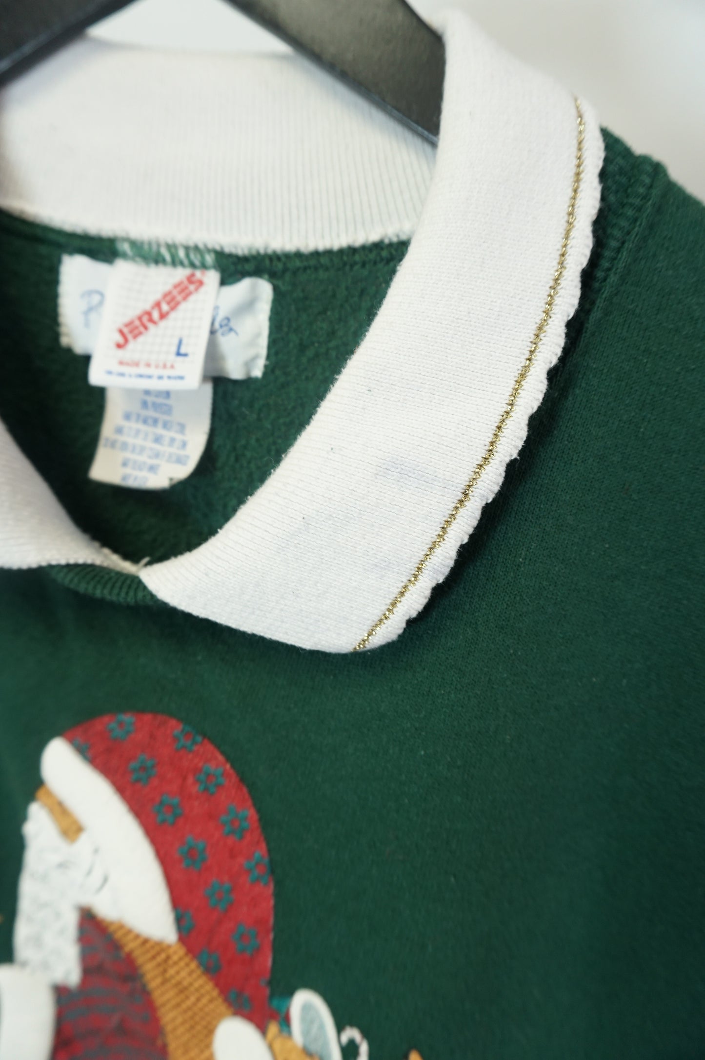 (L) 1993 Forest Green Santa Crewneck
