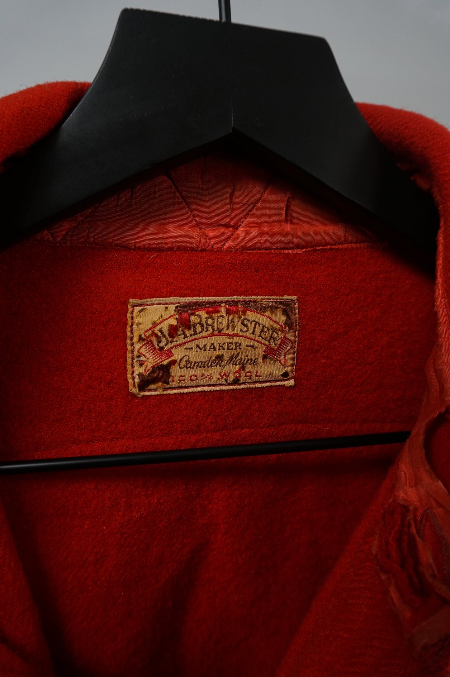 (XXL) 1930s Red Wool Shacket