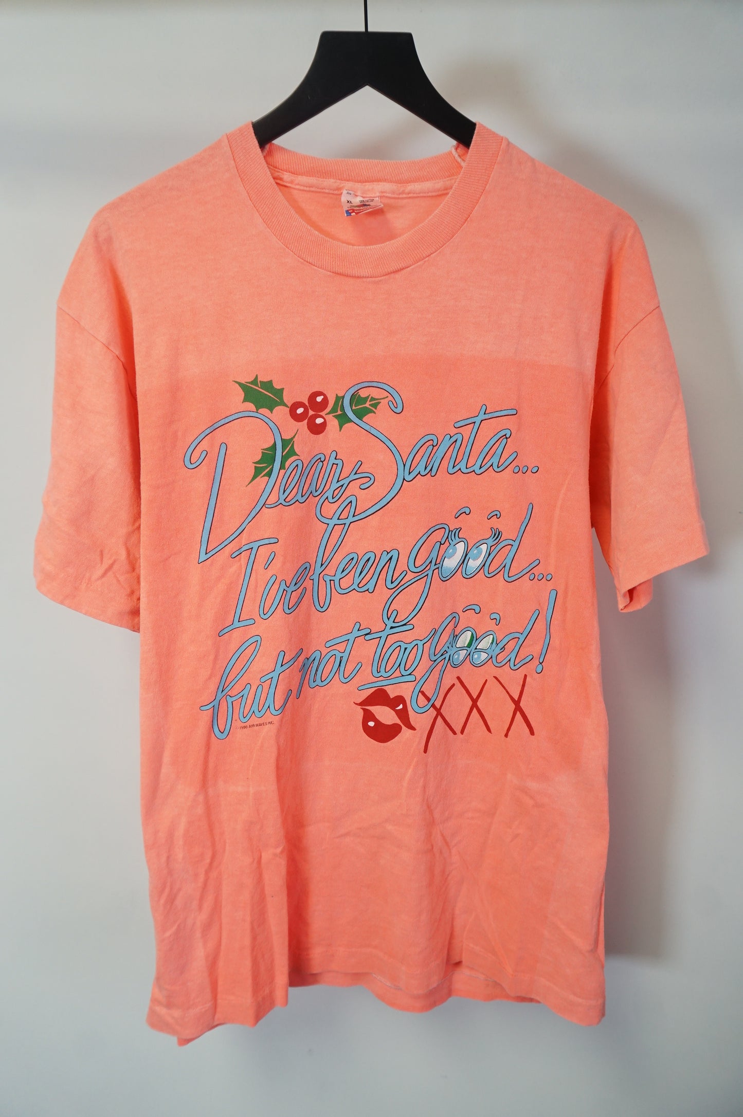 (L/XL) Dear Santa I've Been Good But Not Too Good Single Stitch T-Shirt