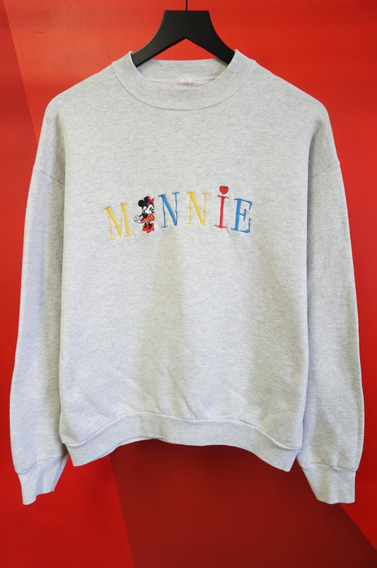 (L) Vtg Embroidered Minnie Mouse Crewneck