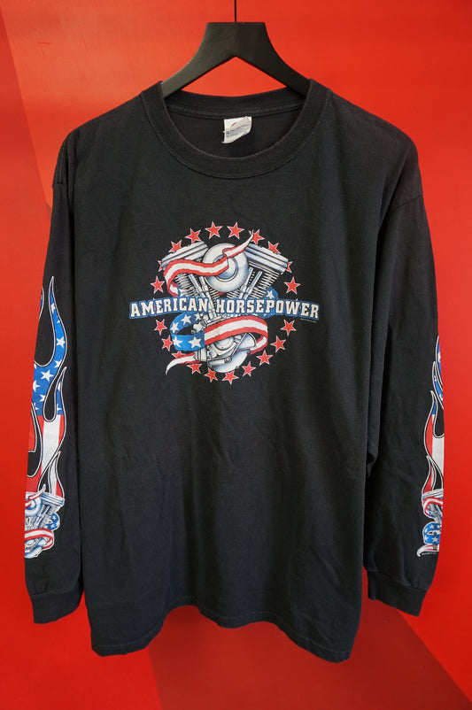 (L) 2003 American Horsepower LS Biker T-Shirt