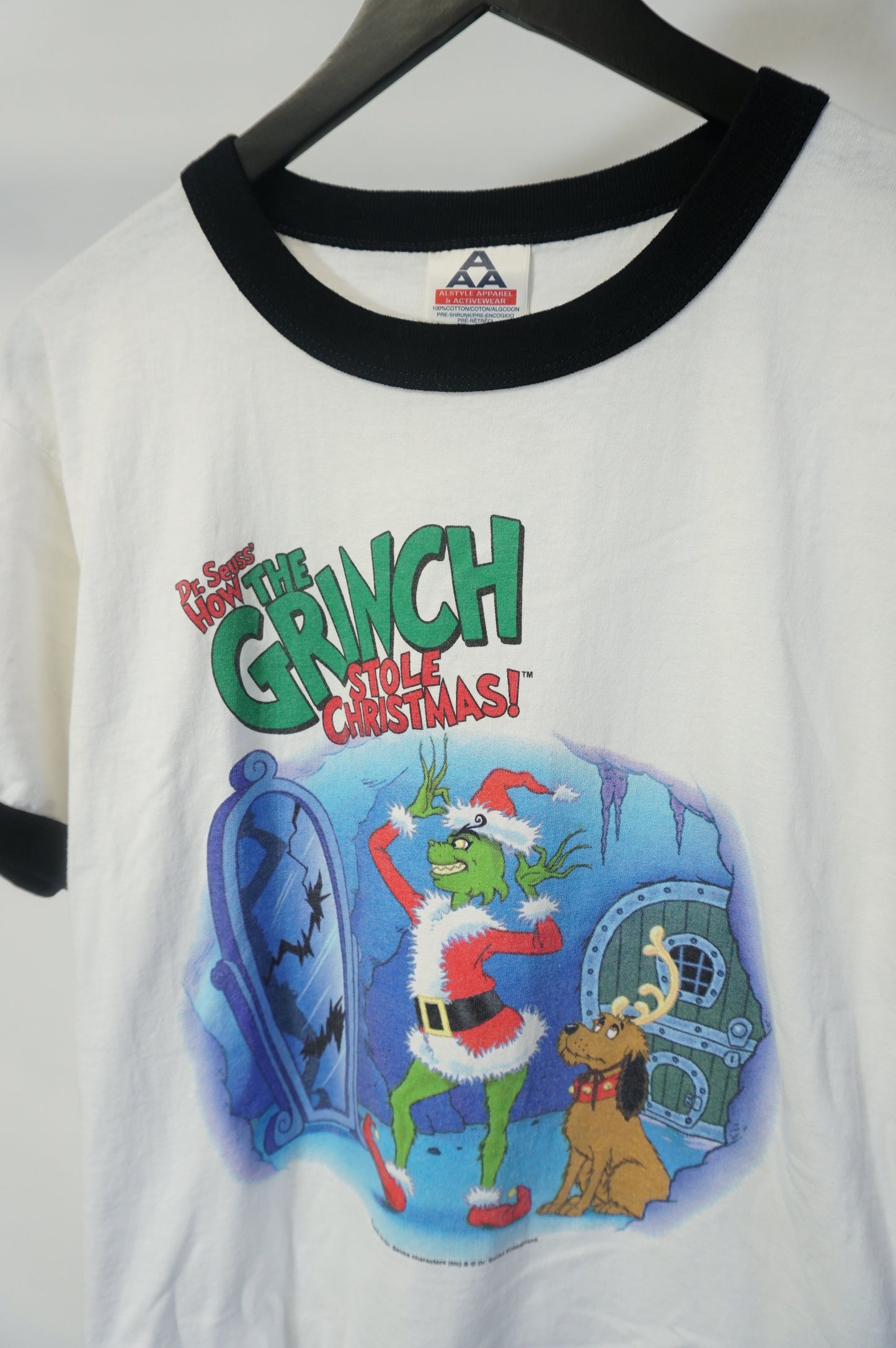 (M) How The Grinch Stole Christmas Ringer T-Shirt