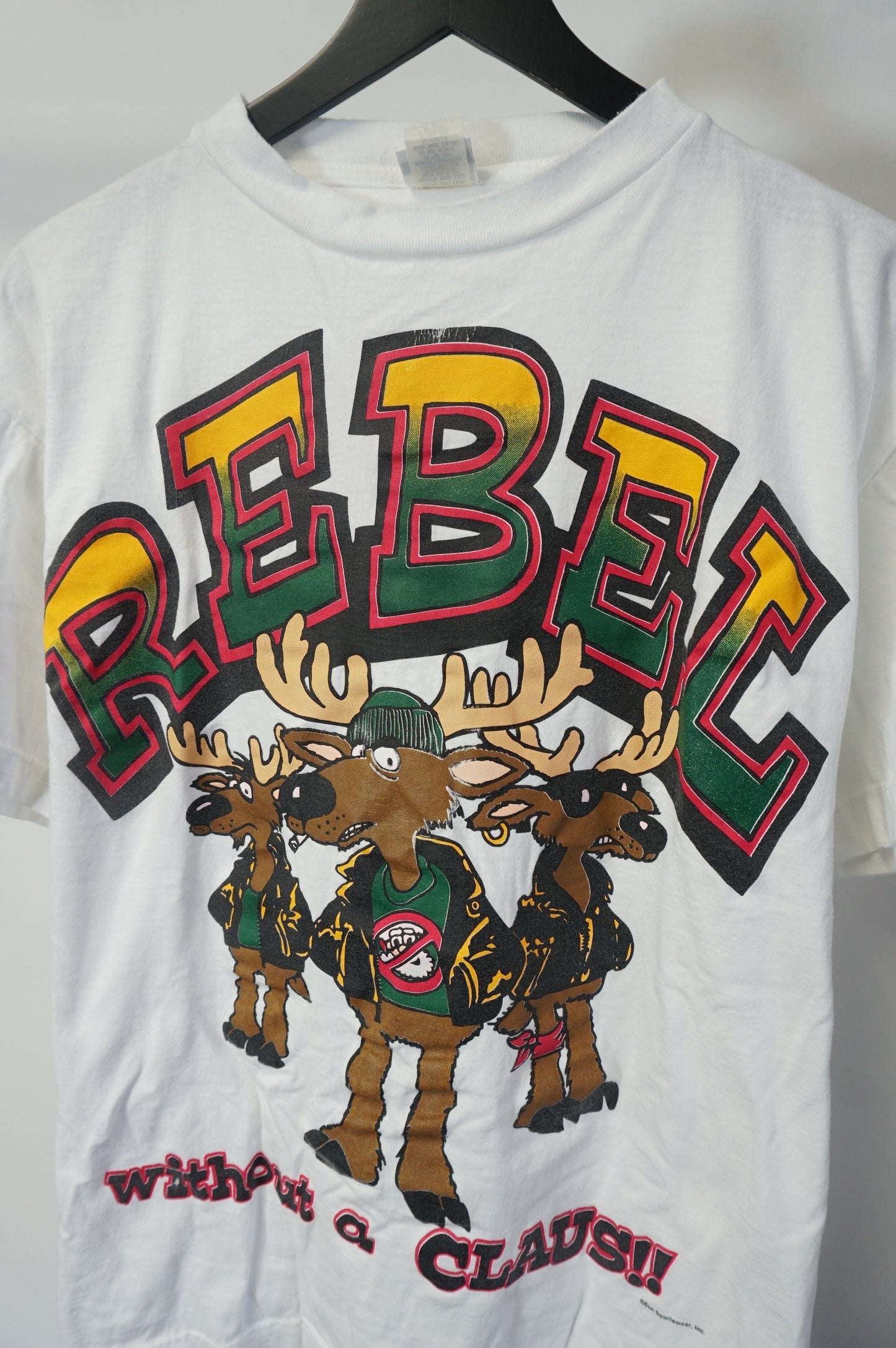 (L) Rebel Without A Claus Reindeer T-Shirt