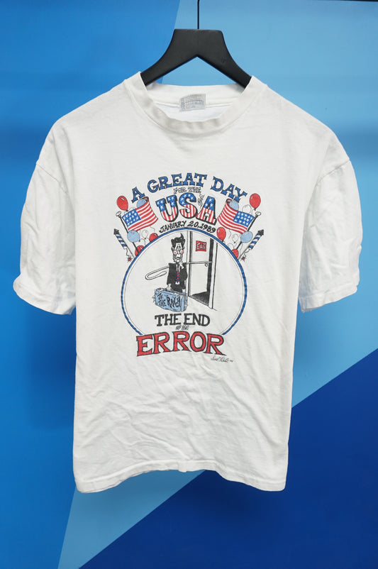 (L/XL) 1989 A Great Day For The USA! The End of An Error Single Stitch T-Shirt