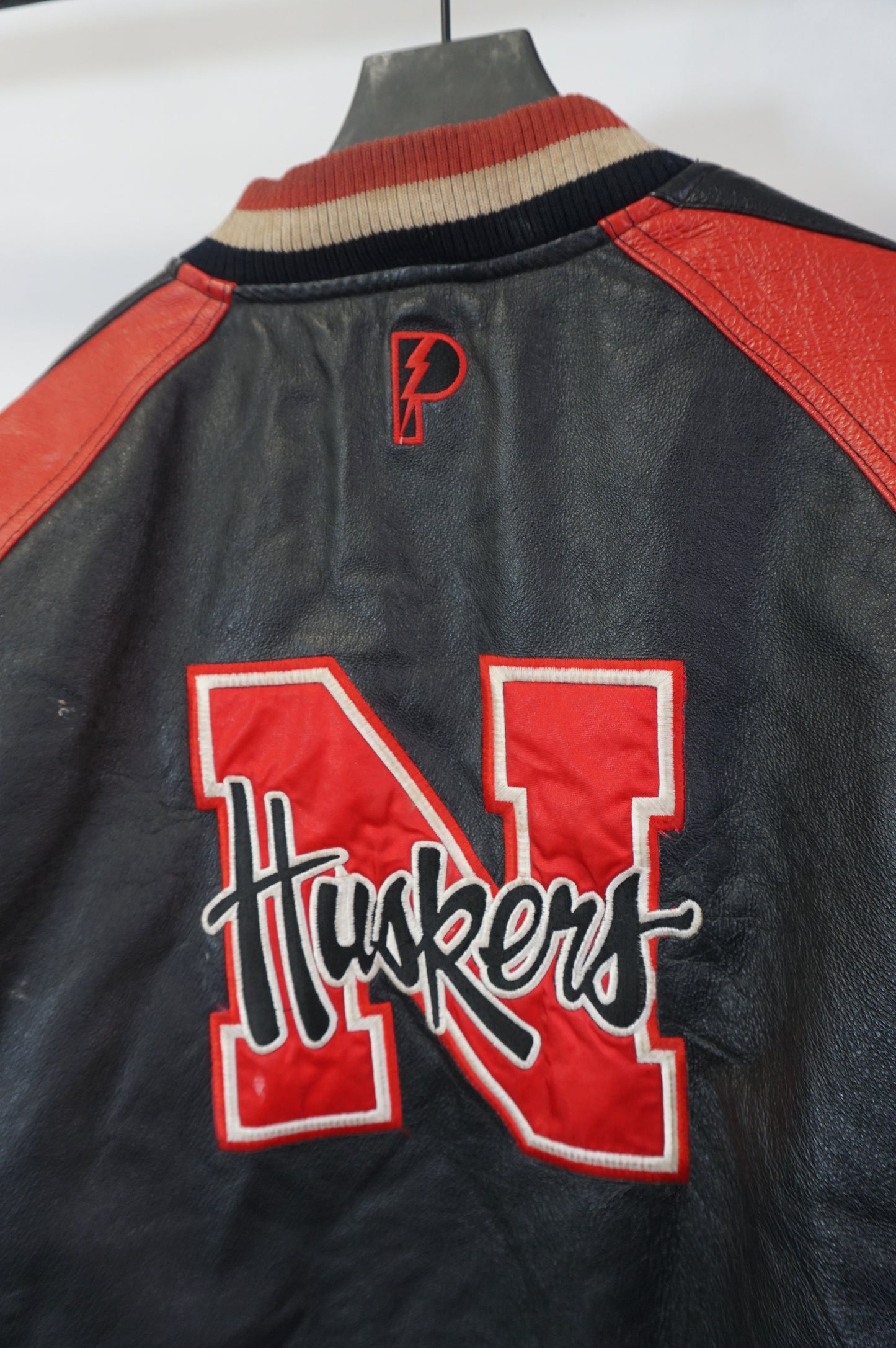 (L/XL) Vtg Pro Player Nebraska Cornhuskers Leather Jacket