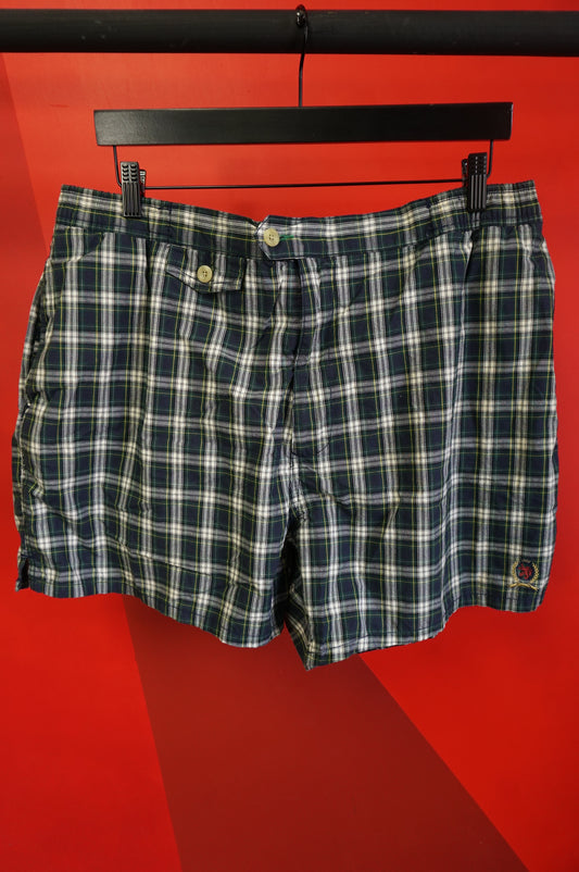 (XL) Vtg Tommy Hilfiger Plaid Swim Trunks