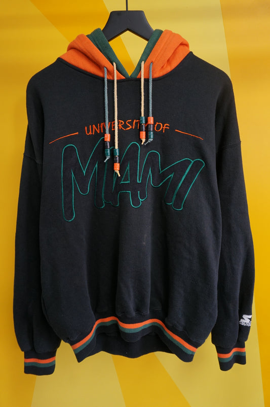 (L/XL) Vtg Miami Hurricanes Starter Hoodie