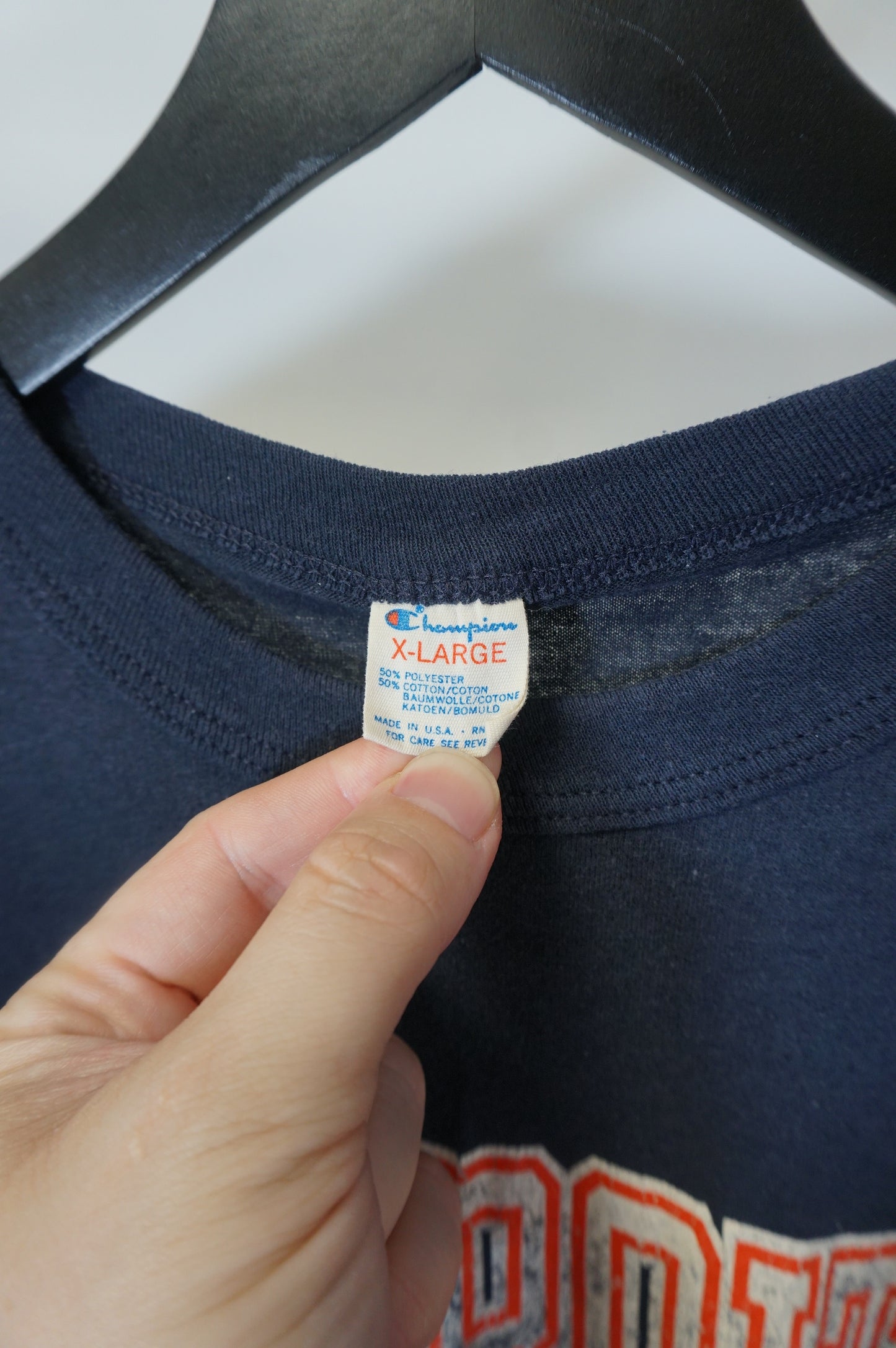 (M) USA Made Detroit Tigers Single Stitch Champion T-Shirt