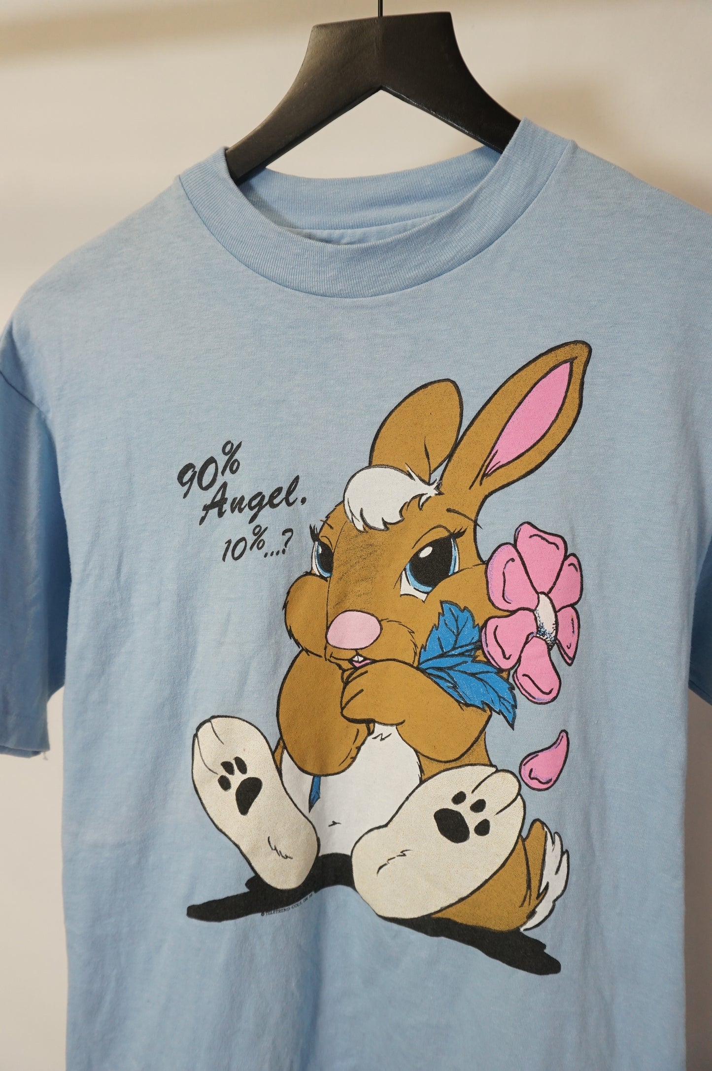(M/L) USA Made 90% Angel Single Stitch Bunny T-Shirt