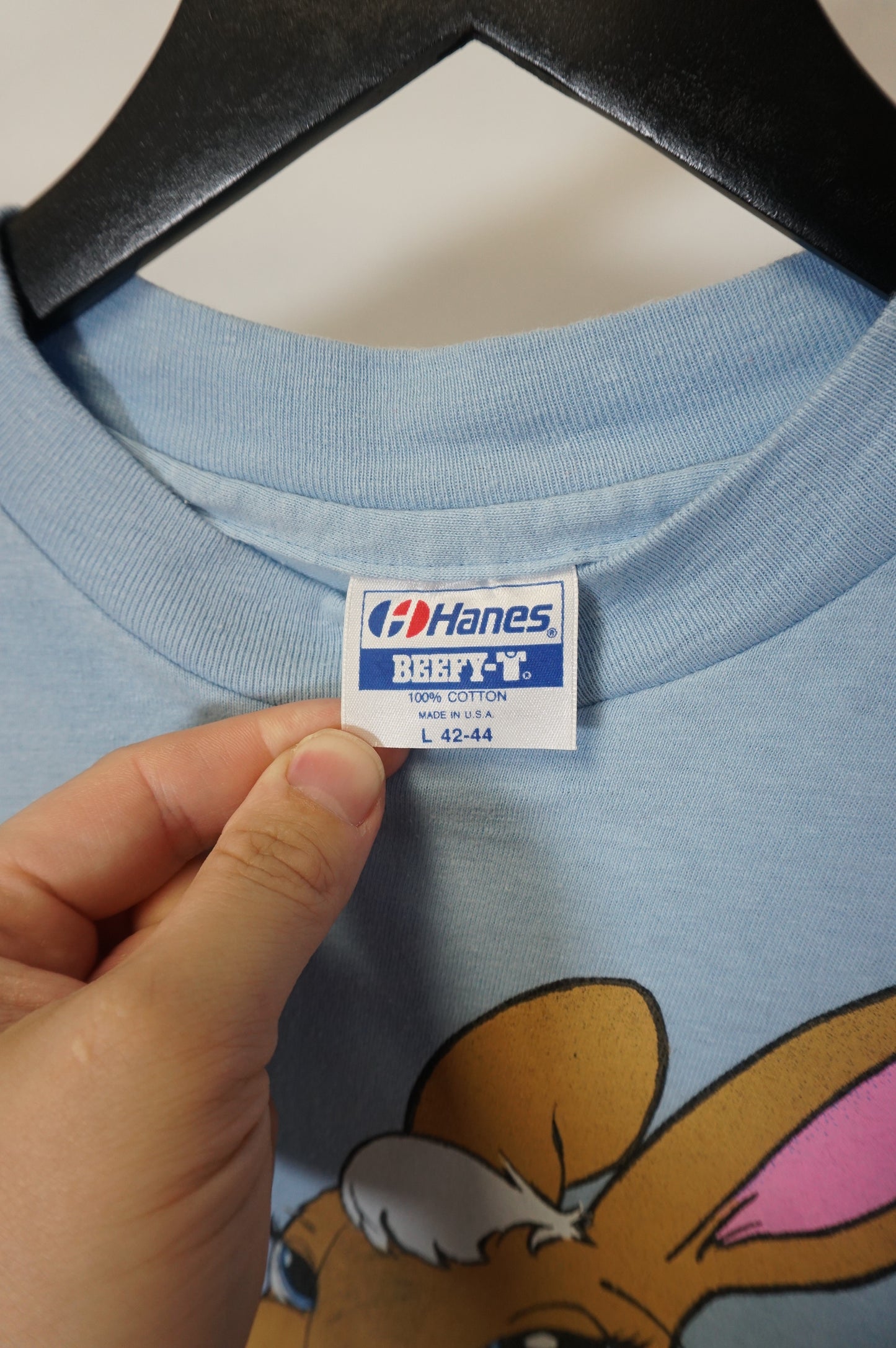 (M/L) USA Made 90% Angel Single Stitch Bunny T-Shirt