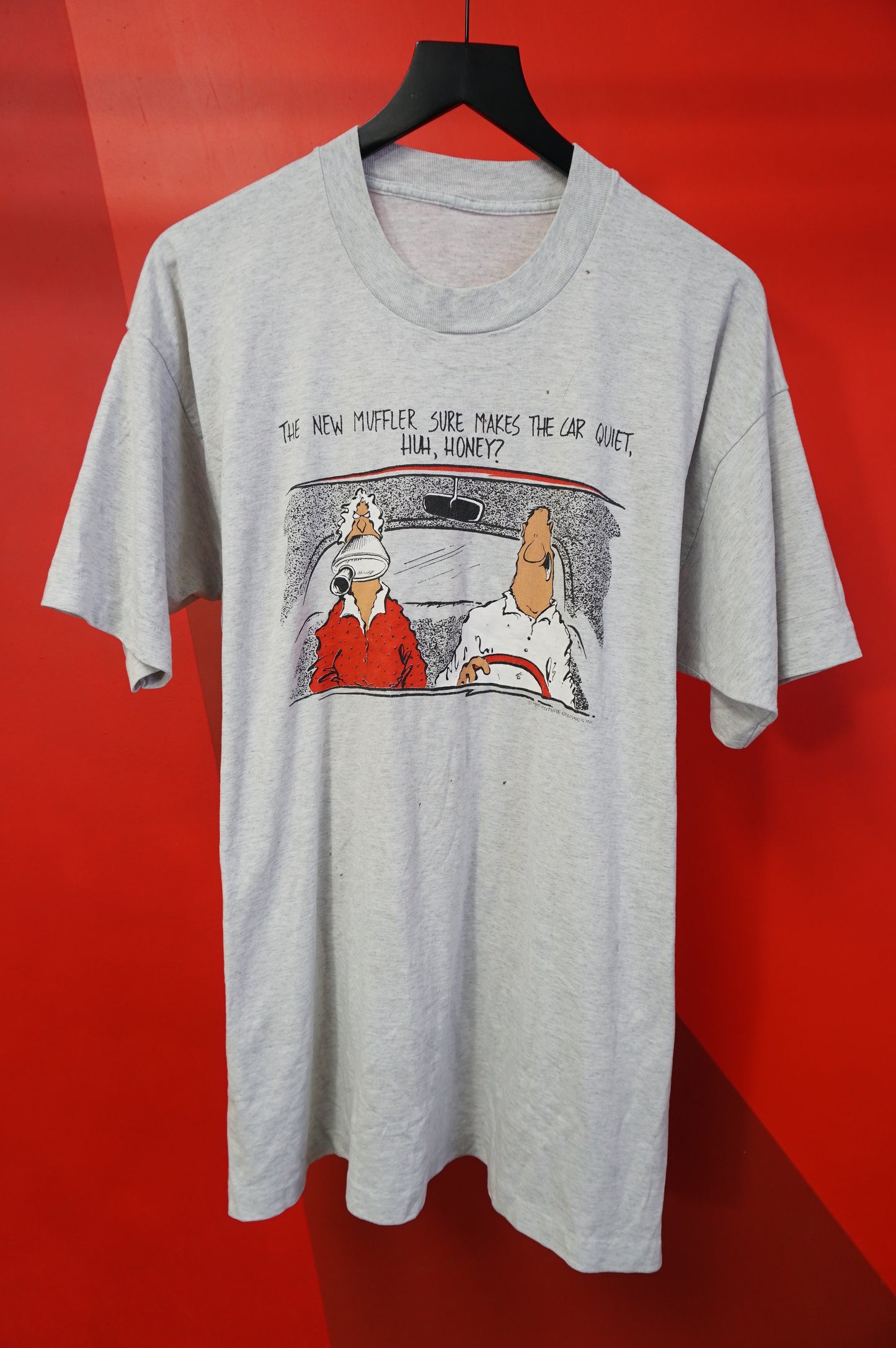 (L) 1992 The New Muffler Sure Makes The Car Quiet! Single Stitch T-Shirt