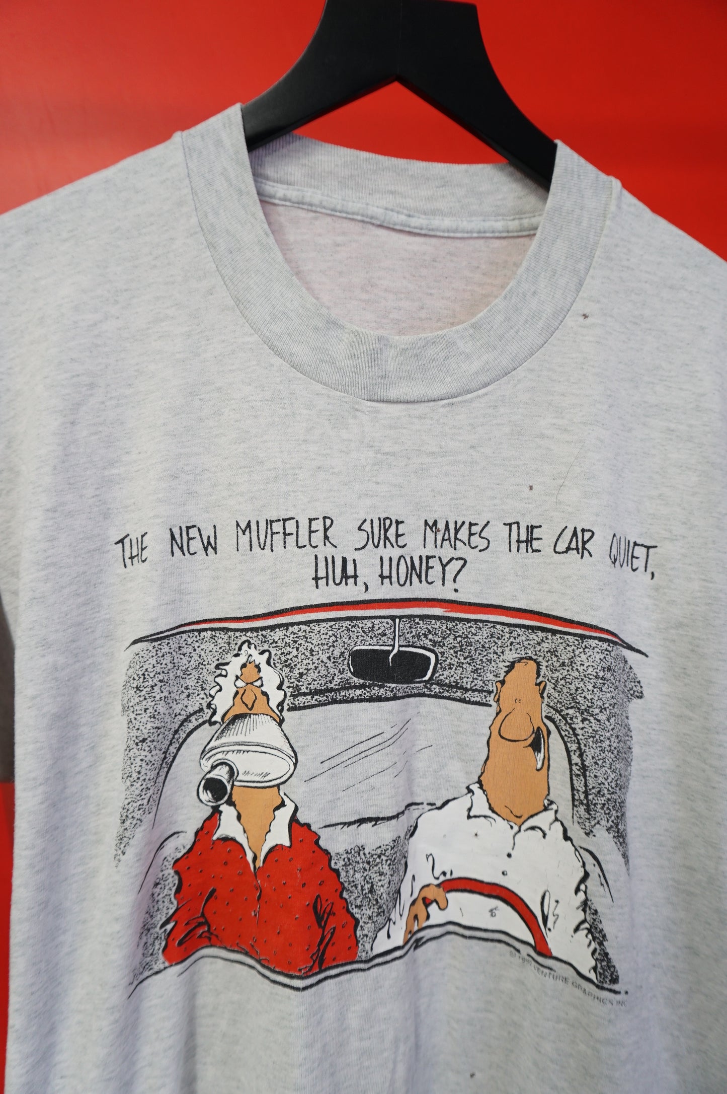 (L) 1992 The New Muffler Sure Makes The Car Quiet! Single Stitch T-Shirt