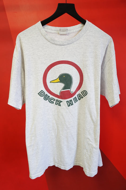 (XL) Vtg Grey Duck Head & Tail Single Stitch T-Shirt