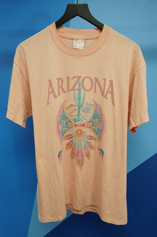 (L) Vtg Pink Arizona Native Art Single Stitch Tourist T-Shirt