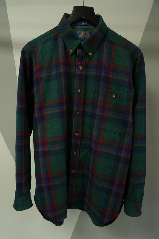 (M) USA Made Pendleton Lobo Fleece Button Up Shirt