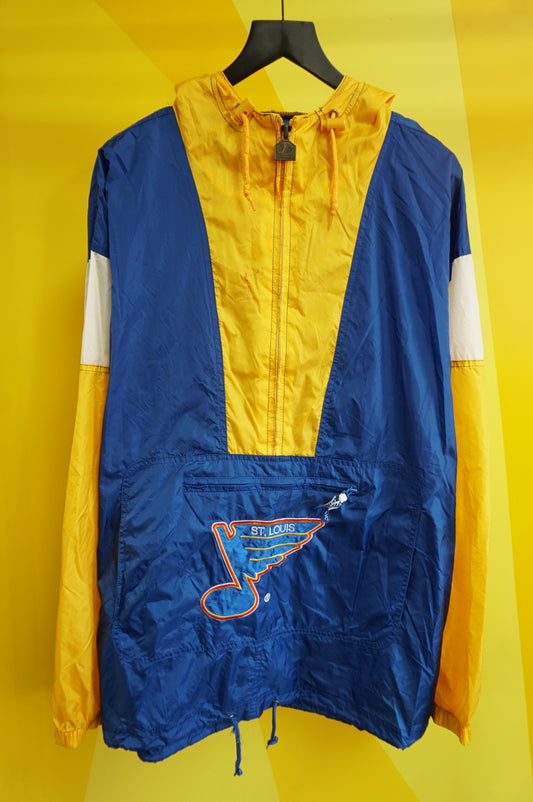 (L/XL) Vtg St. Louis Blues Logo Athletic Windbreaker