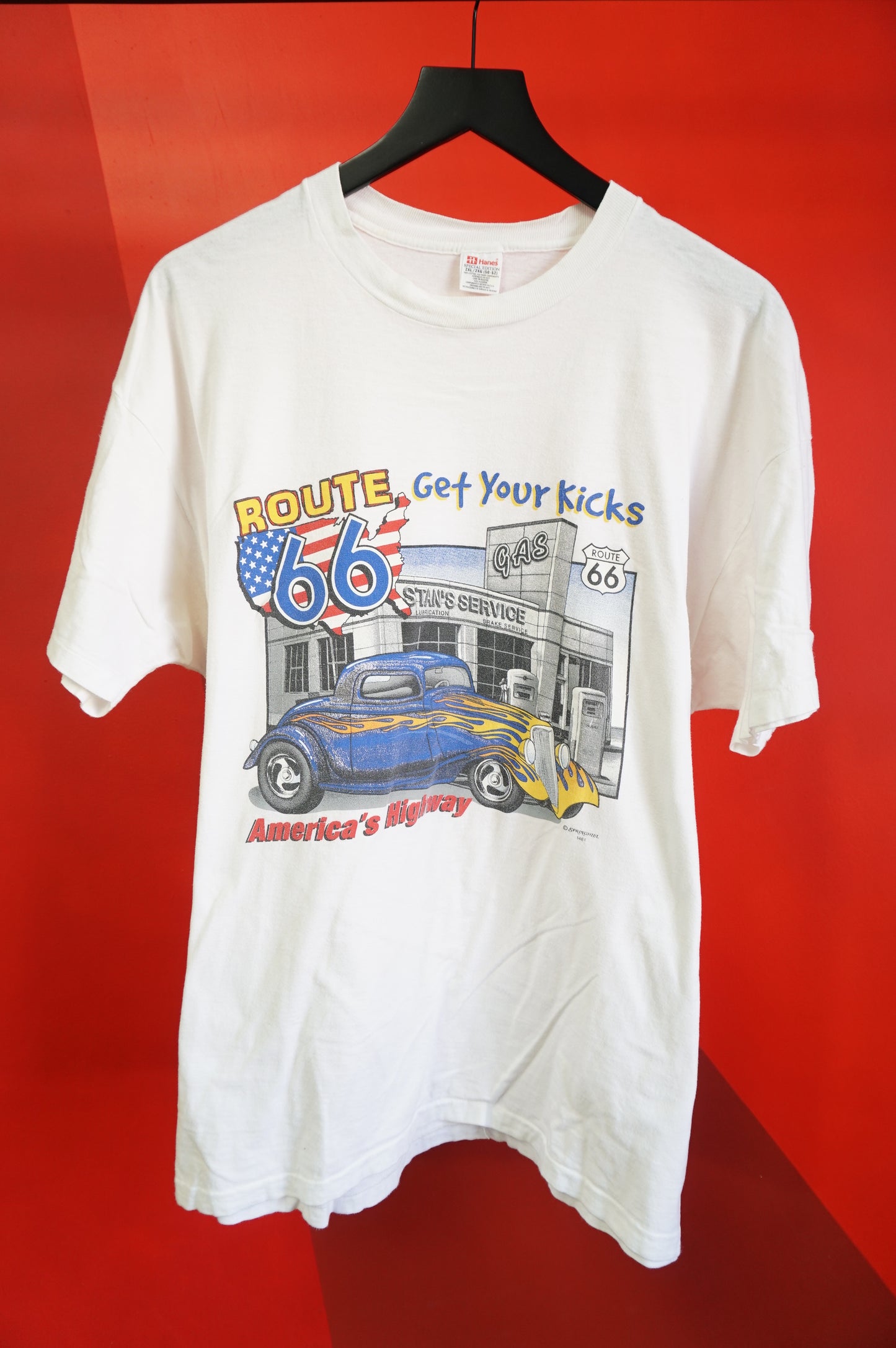 (XL/XXL) Vtg Get Your Kicks On Route 66 Single Stitch T-Shirt