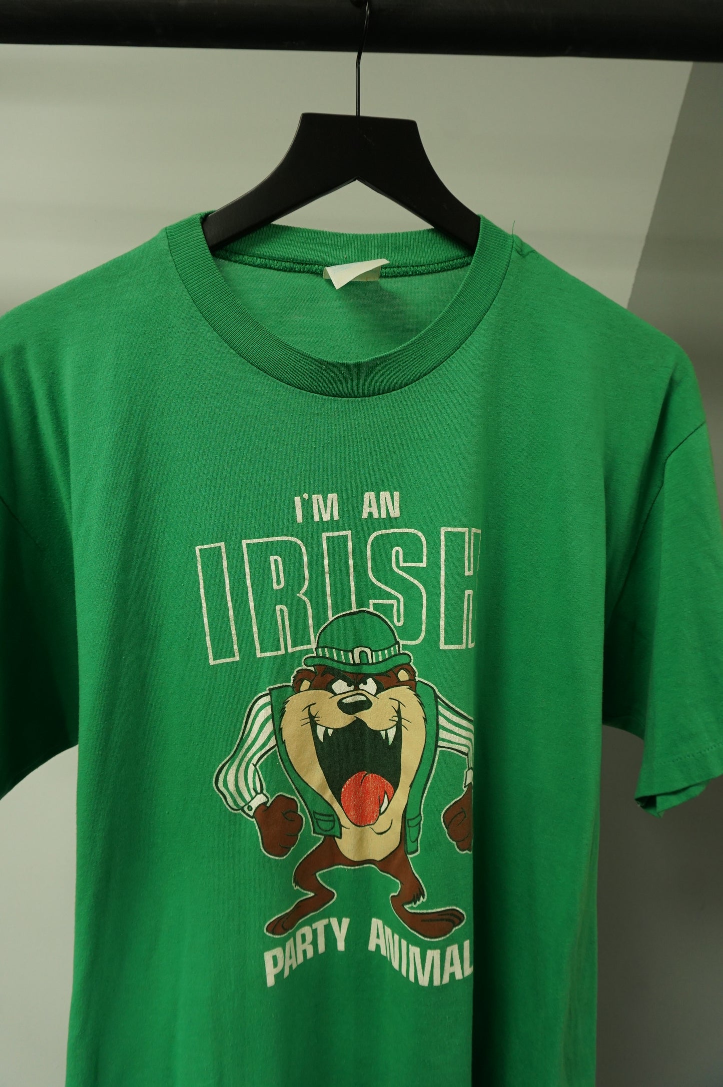 (L) Vtg Taz I'm An Irish Party Animal Single Stitch T-Shirt