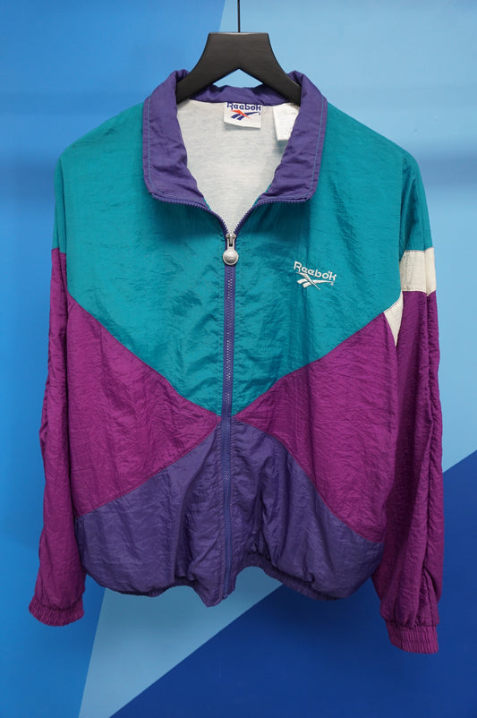 (L/XL) Vtg Reebok Aquaberry Windbreaker