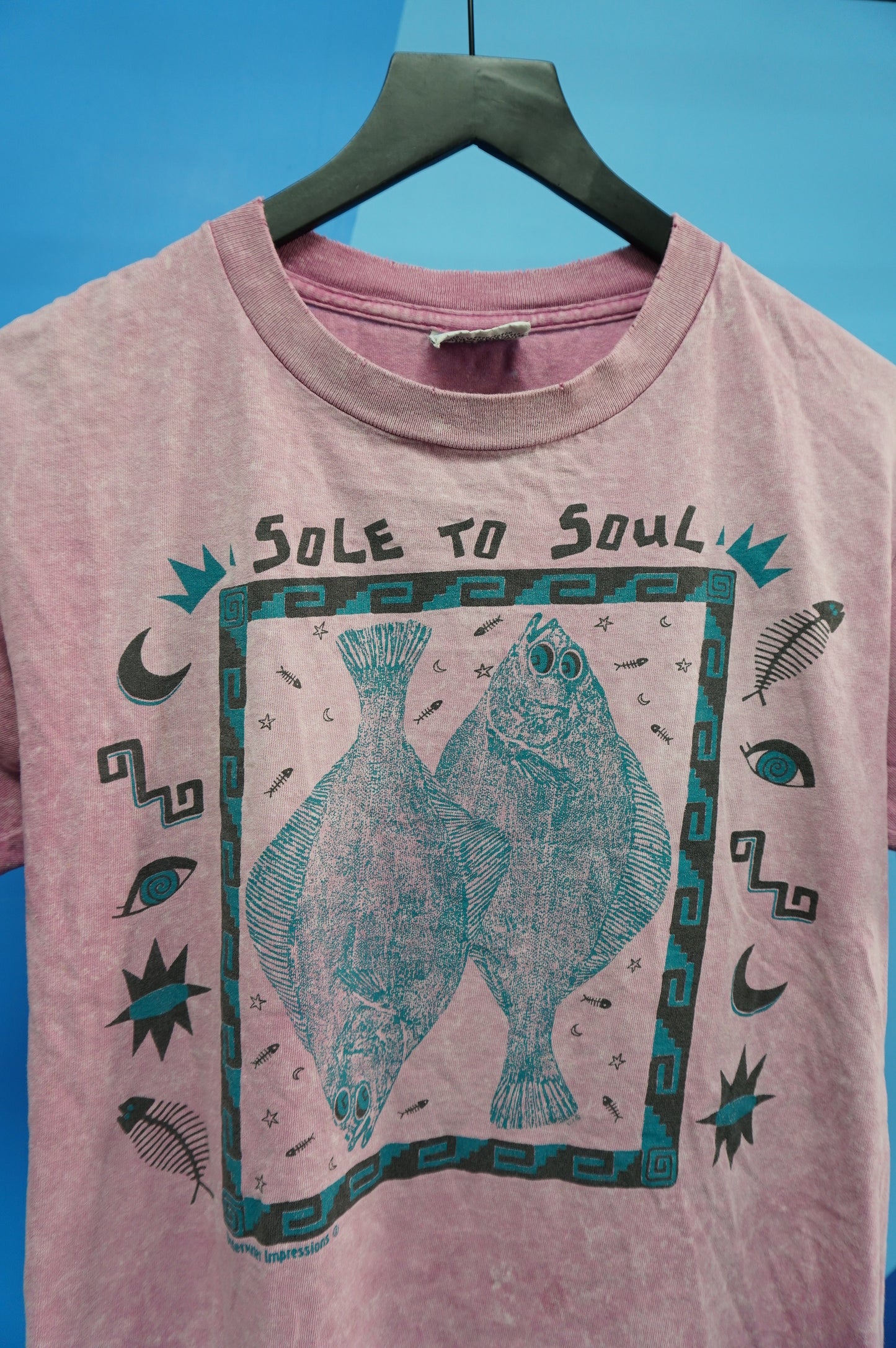 (M) Vtg Sole To Soul Single Stitch Flounder T-Shirt