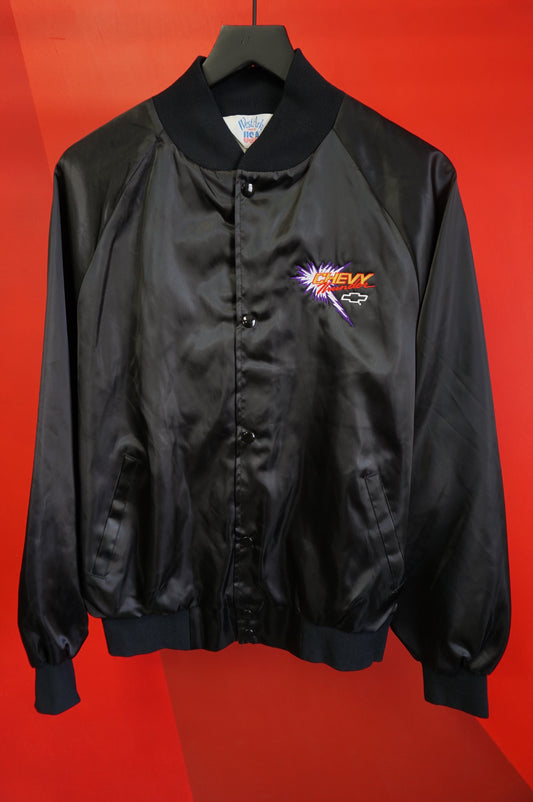 (L/XL) Vtg Chevy Lightning Satin Jacket