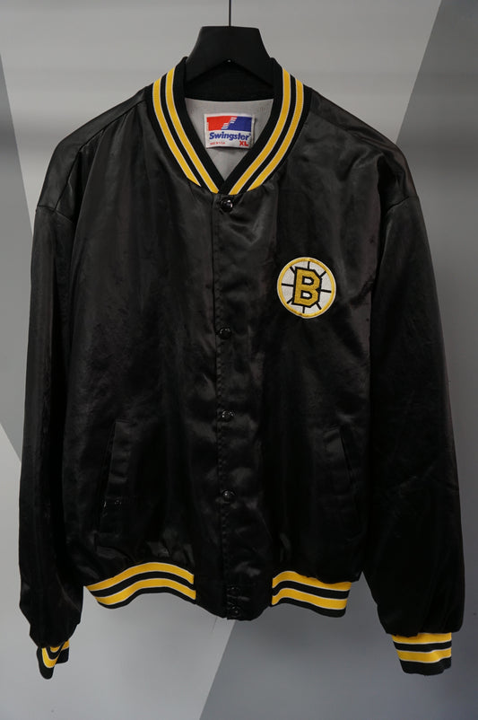 (XL) Vtg Boston Bruins Satin Jacket