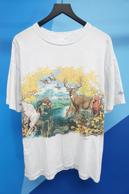 (XL) 1994 Animal Encrusted Single Stitch Wraparound T-Shirt