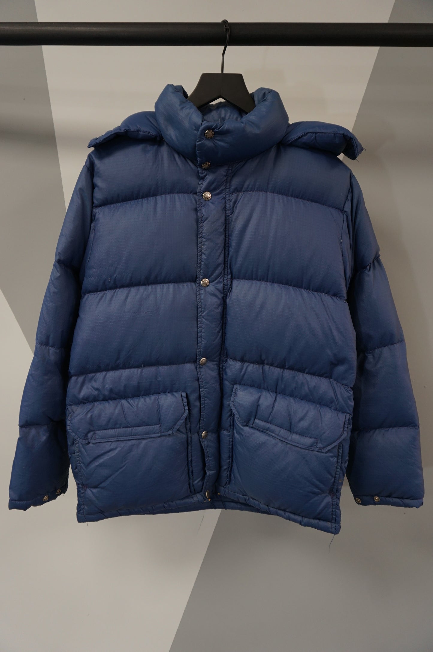 (S) 70s The North Face Navy Down Puffer Jacket