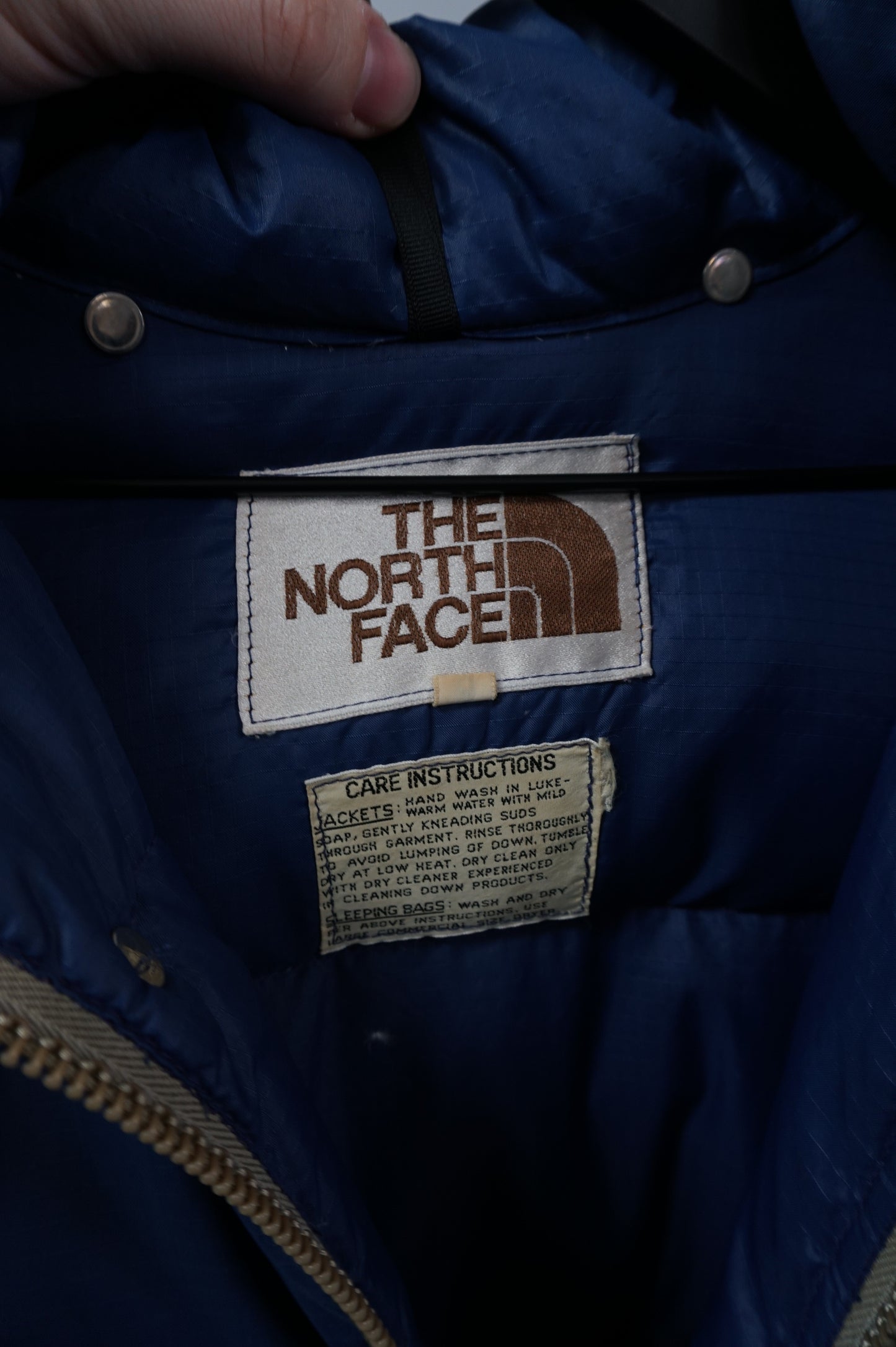 (S) 70s The North Face Navy Down Puffer Jacket