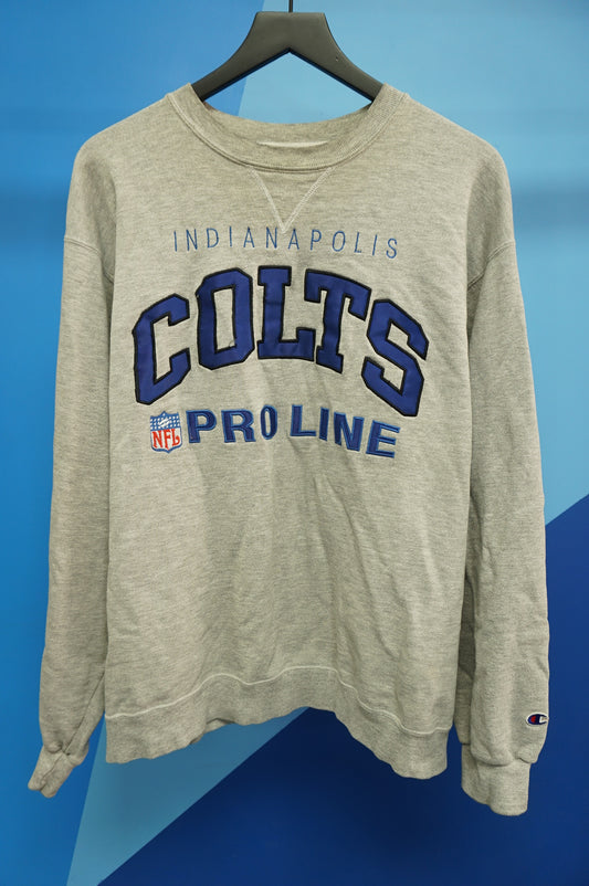 (L) Indianapolis Colts Pro Line Champion Embroidered Crewneck