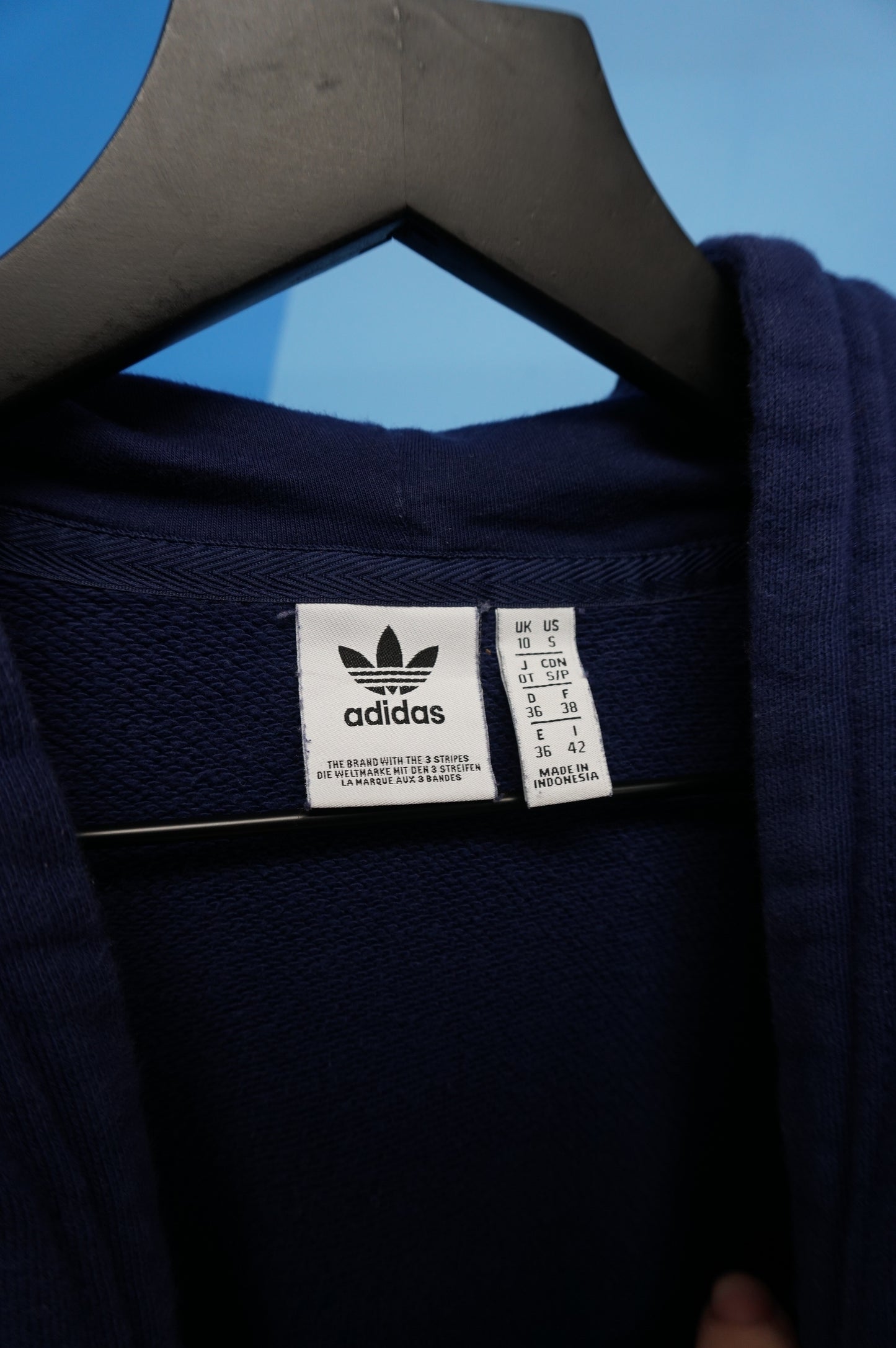 (S) Essential Navy Adidas Hoodie