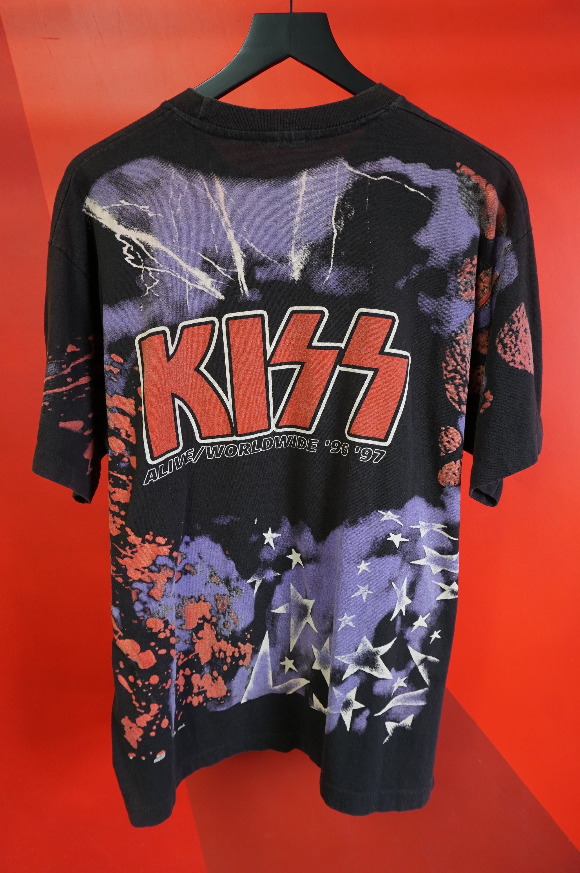 (L) 1996 Kiss Alive/Worldwide Single Stitch AOP Tour T-Shirt