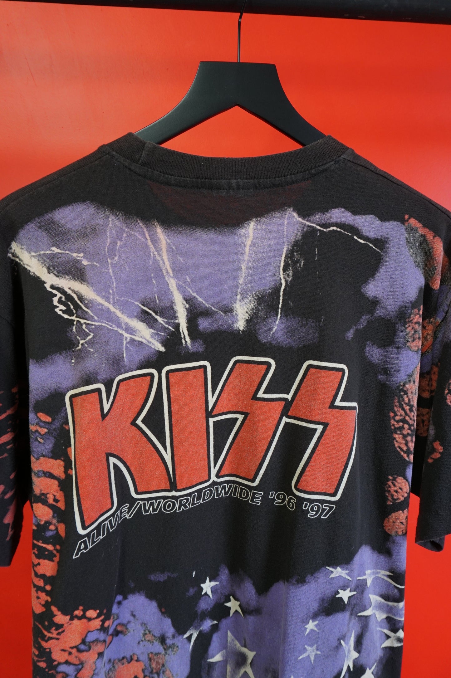 (L) 1996 Kiss Alive/Worldwide Single Stitch AOP Tour T-Shirt