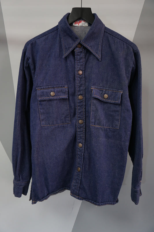 (M) 1960s Selvedge Denim Button Up Shirt