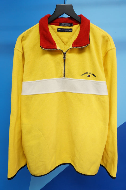 (L) Tommy Hilfiger Banana Yellow Quarter Zip Fleece