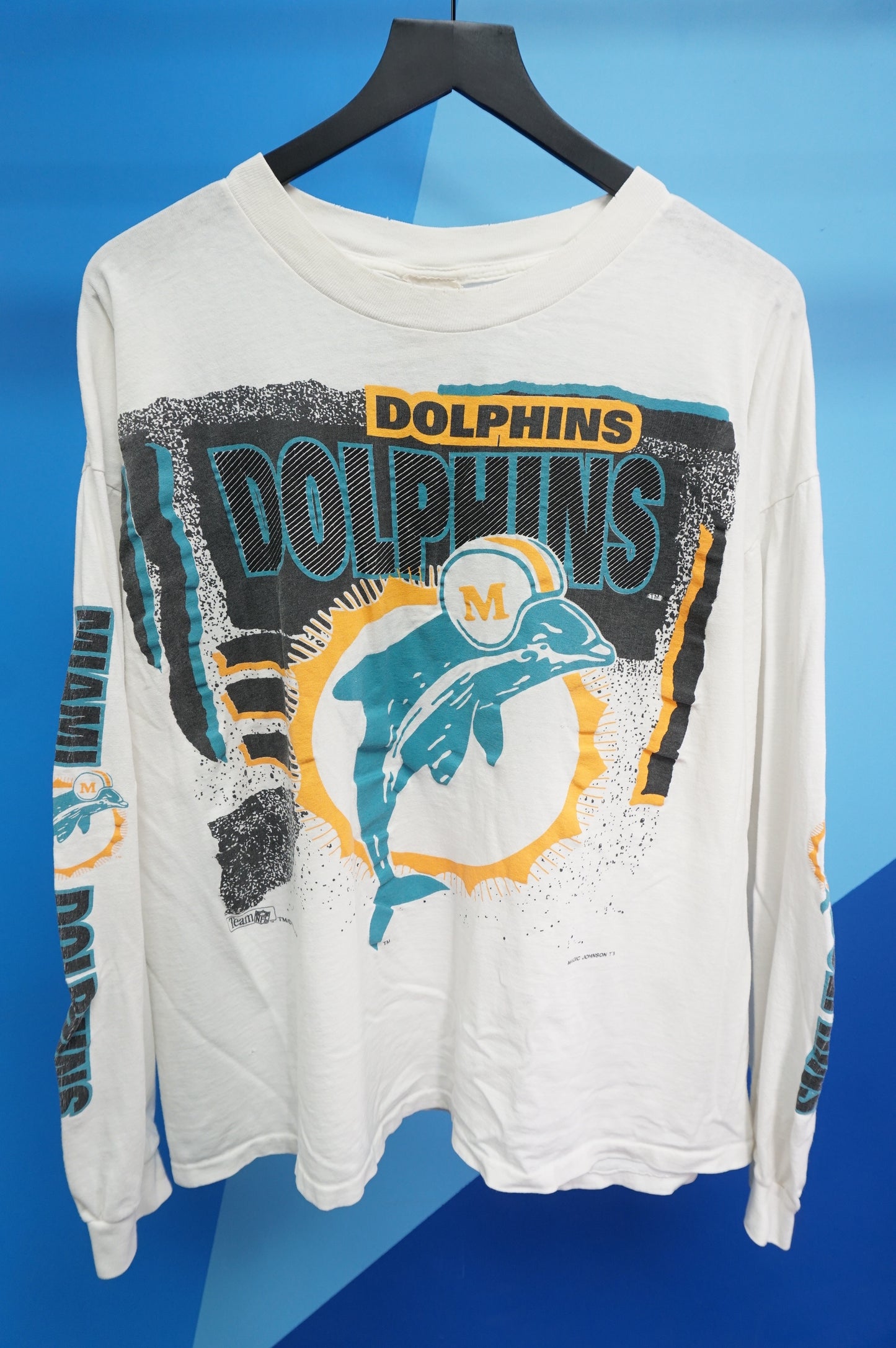 (XL/XXL) 1993 Miami Dolphins Magic Johnson LS T-Shirt