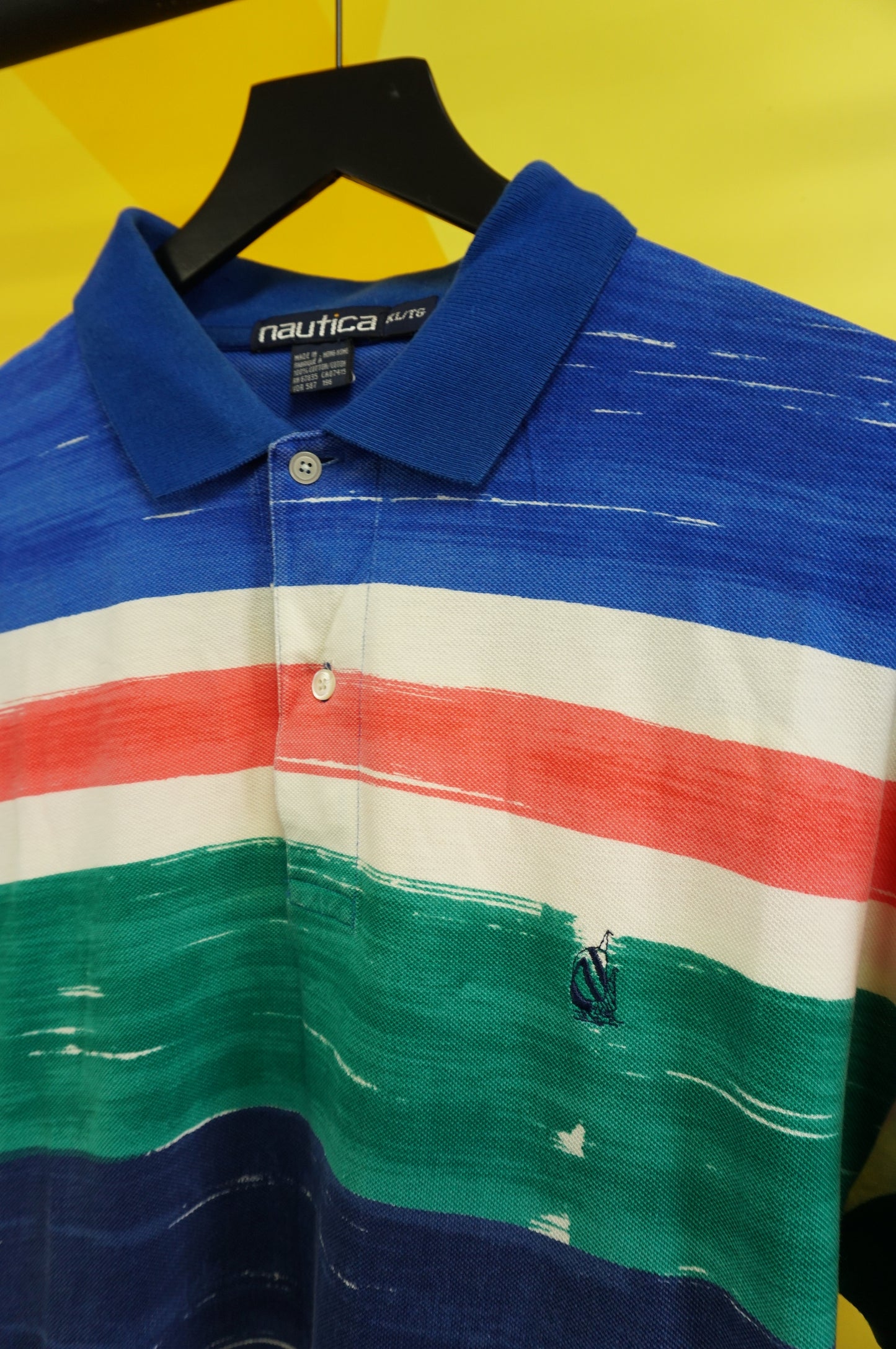 (XL) Vtg Nautica Striped Polo Shirt