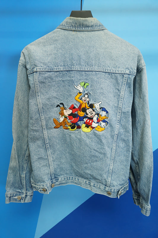 (L) Vtg Disney Mickey & Gang Denim Jacket