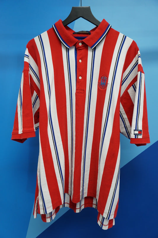 (XXL) Vtg Tommy Hilfiger Striped Polo Shirt