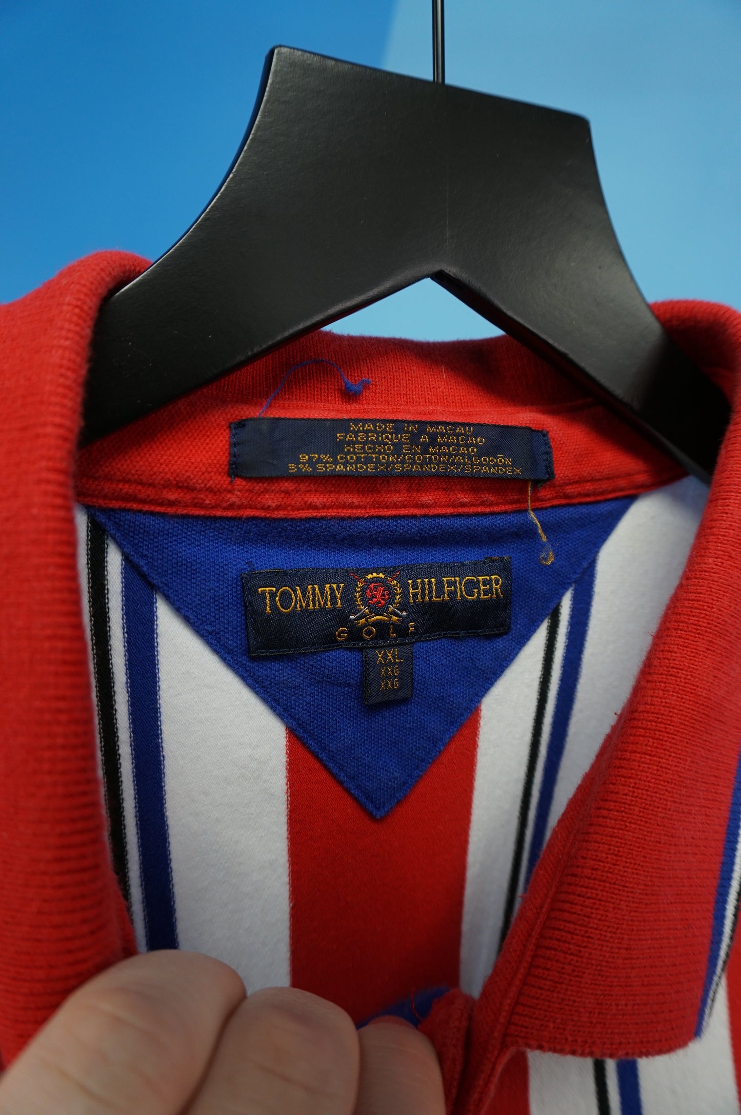 (XXL) Vtg Tommy Hilfiger Striped Polo Shirt