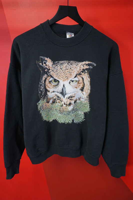 (L) Vtg Owl Crewneck