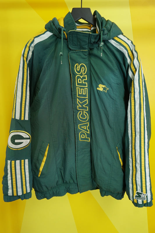 (L/XL) Vtg Green Bay Packers Puffer Jacket