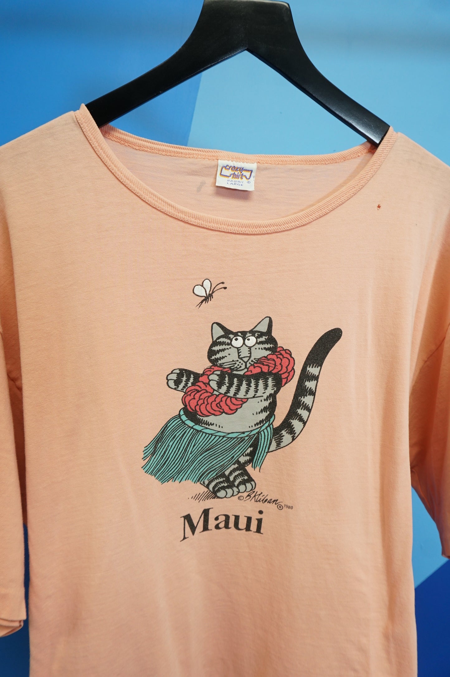 (L/XL) 1980 Maui Cat Single Stitch Tourist T-Shirt